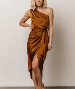 DD Celia One Shoulder Midi Dress | Bronze