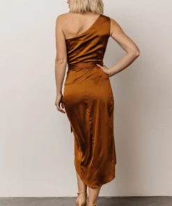 DD Celia One Shoulder Midi Dress | Bronze