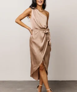 DD Celia One Shoulder Midi Dress | Champagne 13 DD Celia One Shoulder Midi Dress | Champagne