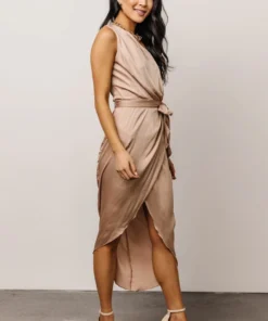 DD Celia One Shoulder Midi Dress | Champagne