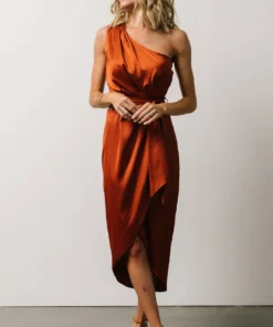 BB Custom Celia One Shoulder Midi Dress | Rust Dresses 12 BB Custom Celia One Shoulder Midi Dress | Rust Dresses