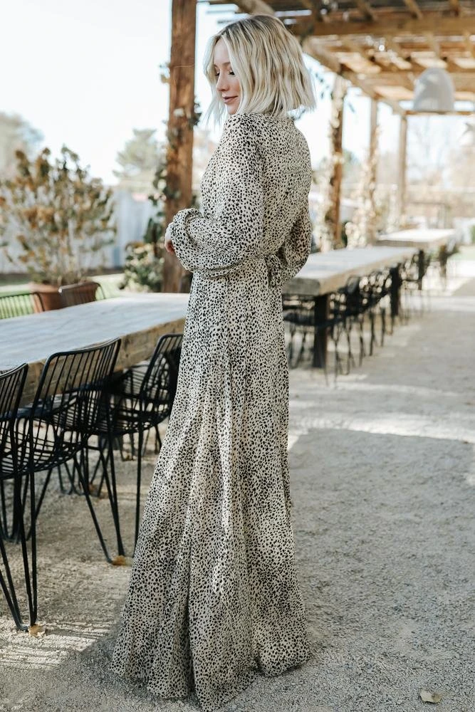 AK Dresses Cha Cha Print Maxi Dress | Taupe 4 AK Dresses Cha Cha Print Maxi Dress | Taupe