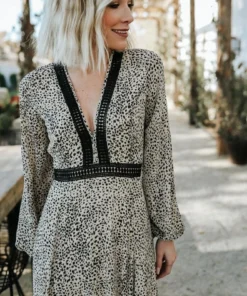 AK Dresses Cha Cha Print Maxi Dress | Taupe