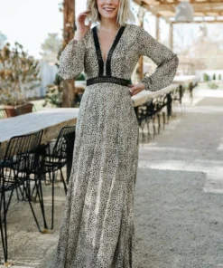 AK Dresses Cha Cha Print Maxi Dress | Taupe 15 AK Dresses Cha Cha Print Maxi Dress | Taupe