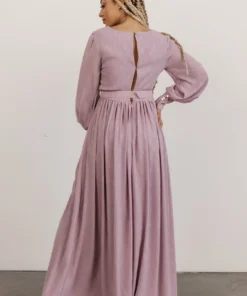 Soi Dresses Charity Shimmer Gown | Lilac + Silver