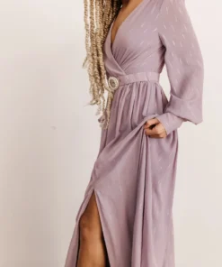 Soi Dresses Charity Shimmer Gown | Lilac + Silver