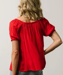 IL Cielo Embroidered Top | Cherry Red 19 IL Cielo Embroidered Top | Cherry Red