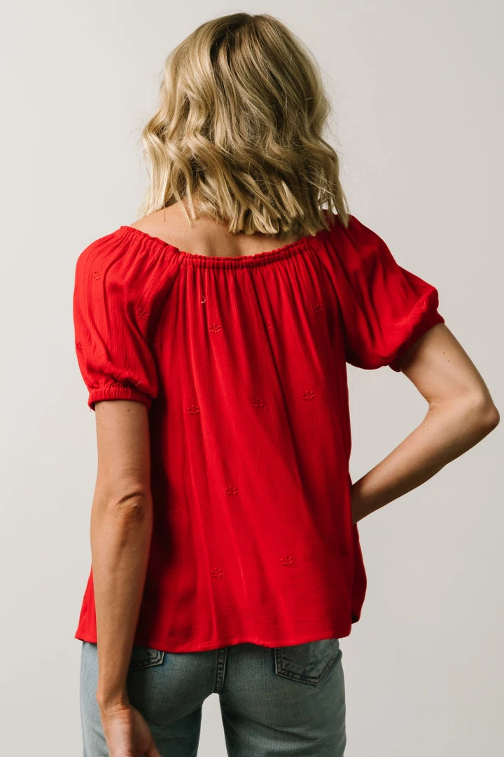 IL Cielo Embroidered Top | Cherry Red 8 IL Cielo Embroidered Top | Cherry Red