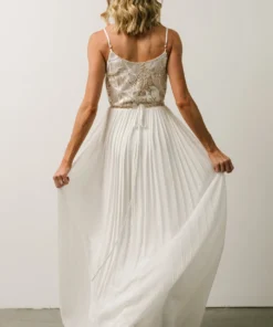 Soi Claude Lace Bodice Maxi Dress | Ivory