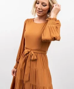 IL Dresses Colbie Tiered Maxi Dress | Camel