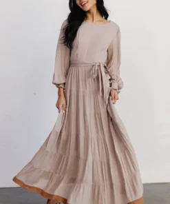 IL Dresses Colbie Tiered Maxi Dress | Taupe