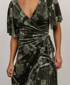 BB Custom Danielle Embossed Velvet Maxi Dress | Green 12 BB Custom Danielle Embossed Velvet Maxi Dress | Green