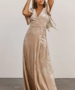 BB Custom Danielle Embossed Velvet Maxi Dress | Shell Dresses