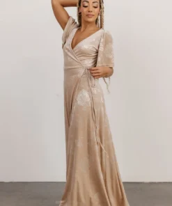 BB Custom Danielle Embossed Velvet Maxi Dress | Shell Dresses