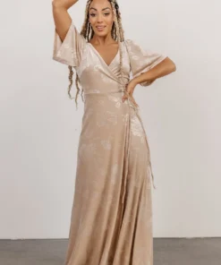 BB Custom Danielle Embossed Velvet Maxi Dress | Shell Dresses