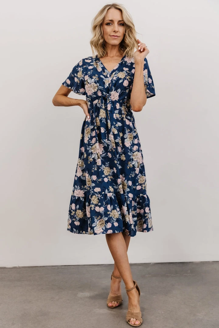 HAY Dresses Daphne Midi Dress | Blue Floral 1 HAY Dresses Daphne Midi Dress | Blue Floral