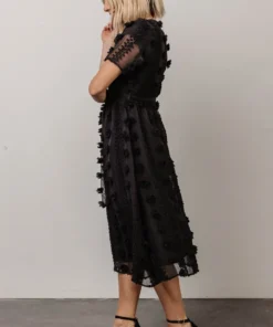 POL Darbi Floral Dot Midi Dress | Black Dresses