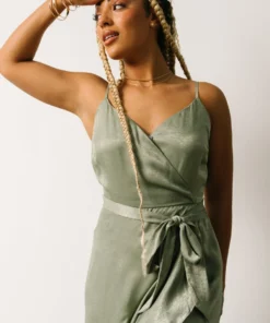 FT Desiree Ruffle Hem Dress | Dusty Sage Dresses