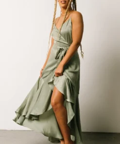 FT Desiree Ruffle Hem Dress | Dusty Sage Dresses