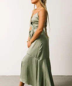 FT Desiree Ruffle Hem Dress | Dusty Sage Dresses