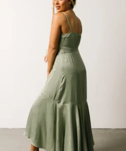 FT Desiree Ruffle Hem Dress | Dusty Sage Dresses