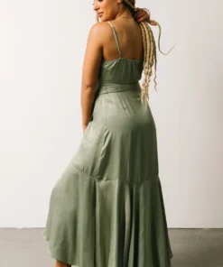 FT Desiree Ruffle Hem Dress | Dusty Sage Dresses