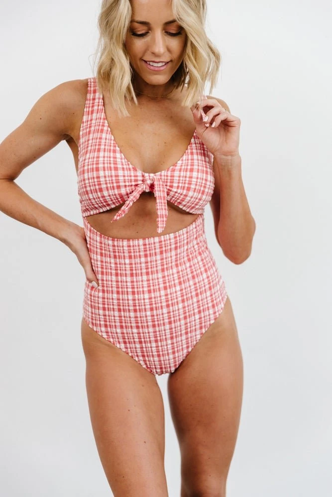 BJB Swim Dorothy Plaid One Piece | Red 1 BJB Swim Dorothy Plaid One Piece | Red