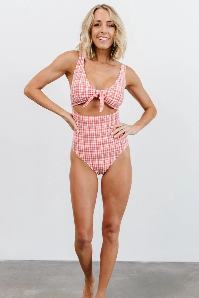 BJB Swim Dorothy Plaid One Piece | Red 2 BJB Swim Dorothy Plaid One Piece | Red