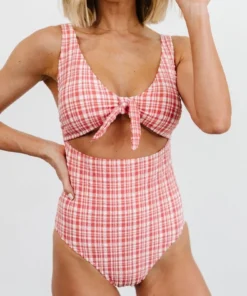 BJB Swim Dorothy Plaid One Piece | Red 9 BJB Swim Dorothy Plaid One Piece | Red