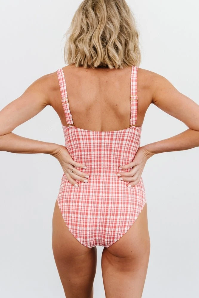 BJB Swim Dorothy Plaid One Piece | Red 4 BJB Swim Dorothy Plaid One Piece | Red