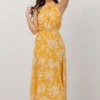 FT Dory Halter Midi Dress | Yellow Floral