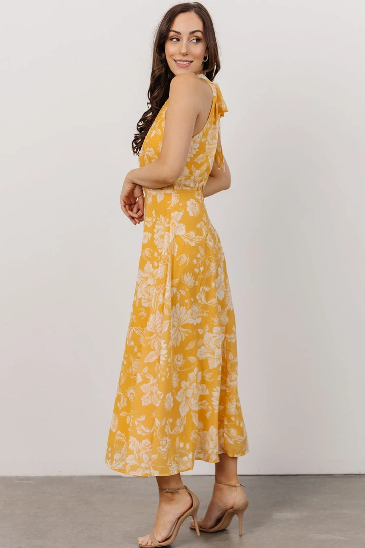 FT Dory Halter Midi Dress | Yellow Floral 8 FT Dory Halter Midi Dress | Yellow Floral