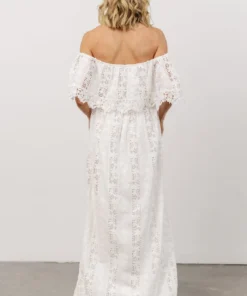 Soi Dove Lace Off Shoulder Maxi Dress | White Dresses