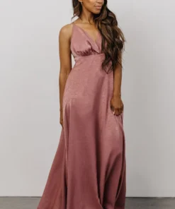 FT Dover Satin Maxi Dress | Mauve Dresses