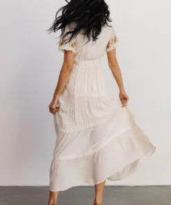 POL Dublin Embroidered Maxi Dress | Natural Dresses