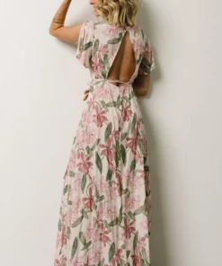 AK Eartha Open Back Wrap Dress | Orchid Floral Dresses