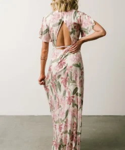 AK Eartha Open Back Wrap Dress | Orchid Floral Dresses