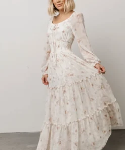 BB Custom Eden Smocked Maxi Dress | Mauve Print