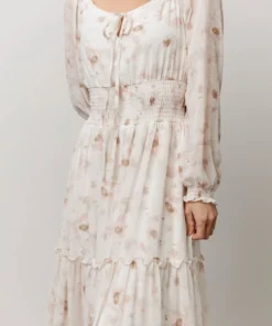 BB Custom Eden Smocked Maxi Dress | Mauve Print