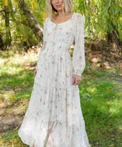 BB Custom Eden Smocked Maxi Dress | Mauve Print