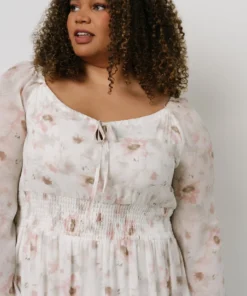 BB Custom Eden Smocked Maxi Dress | Mauve Print