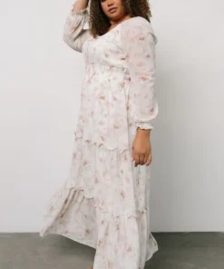 BB Custom Eden Smocked Maxi Dress | Mauve Print