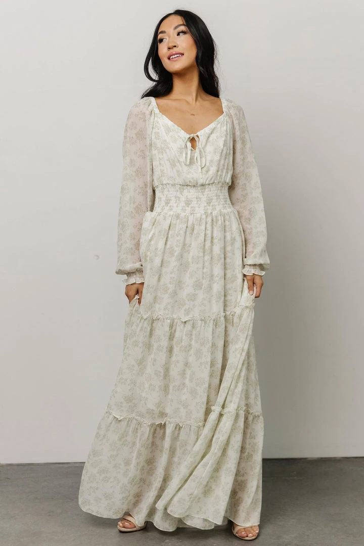 BB Custom Eden Smocked Maxi Dress | Sage Print Dresses 1 BB Custom Eden Smocked Maxi Dress | Sage Print Dresses