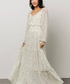 BB Custom Eden Smocked Maxi Dress | Sage Print Dresses