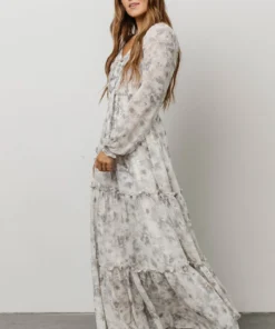 BB Custom Eden Smocked Maxi Dress | Slate Print