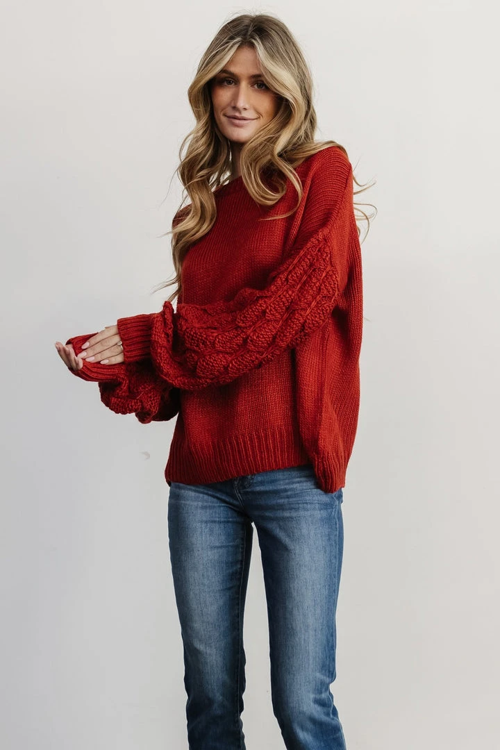 HAY Tops Edna Knit Sweater | Rust 3 HAY Tops Edna Knit Sweater | Rust