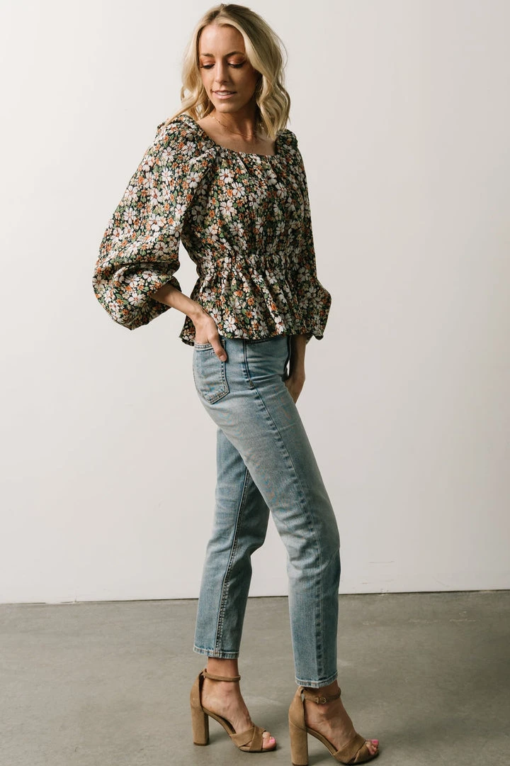 HAY Eileen Long Sleeve Peasant Top | Multi Floral 6 HAY Eileen Long Sleeve Peasant Top | Multi Floral
