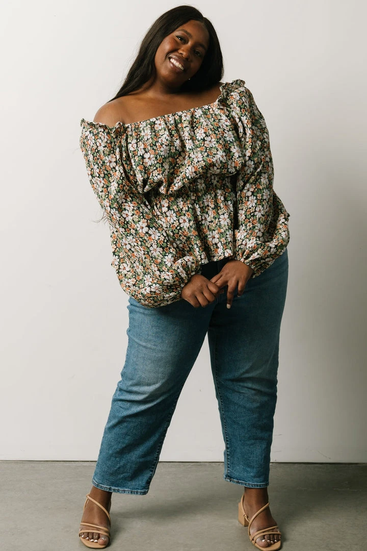 HAY Eileen Long Sleeve Peasant Top | Multi Floral 3 HAY Eileen Long Sleeve Peasant Top | Multi Floral