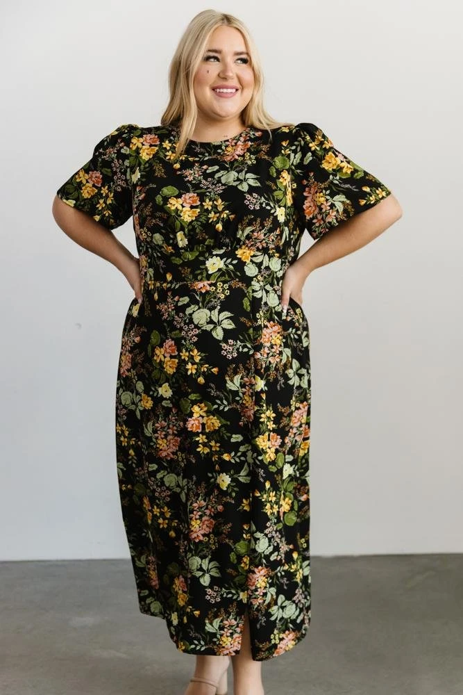 SL Eleanor Midi Dress | Black Floral Dresses 4 SL Eleanor Midi Dress | Black Floral Dresses