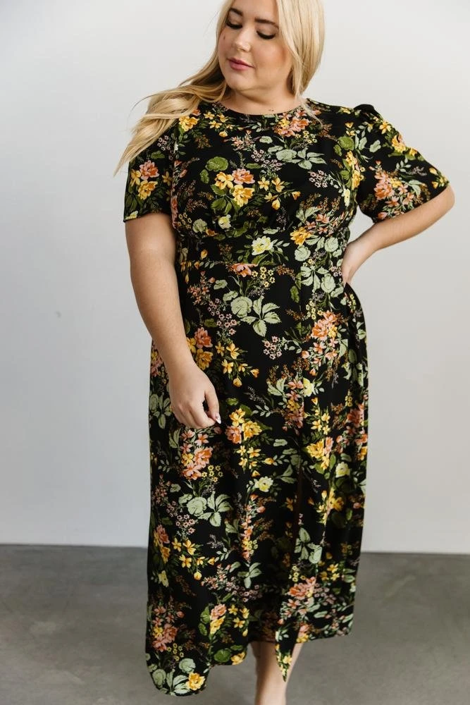 SL Eleanor Midi Dress | Black Floral Dresses 2 SL Eleanor Midi Dress | Black Floral Dresses